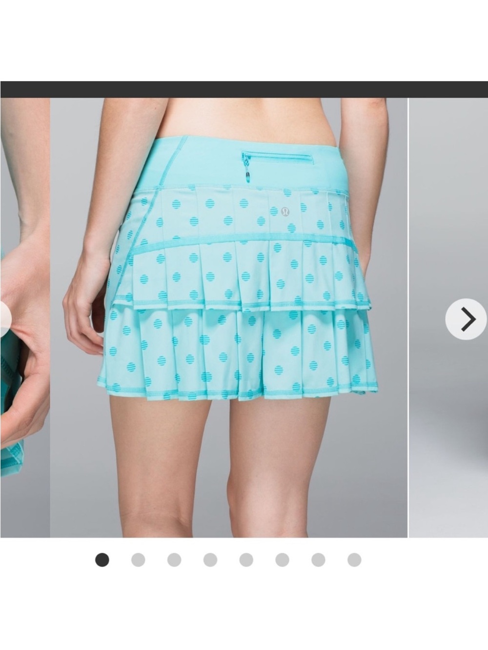 DNB lululemon sz 8 pace setter angel blue striped dot skirt 2014 vintage skort